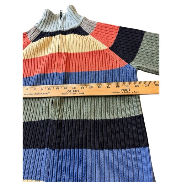VTG Tommy Hilfiger Sweater full zip Women's M-L Rainbow striped Colorblock - Picture 7 of 9